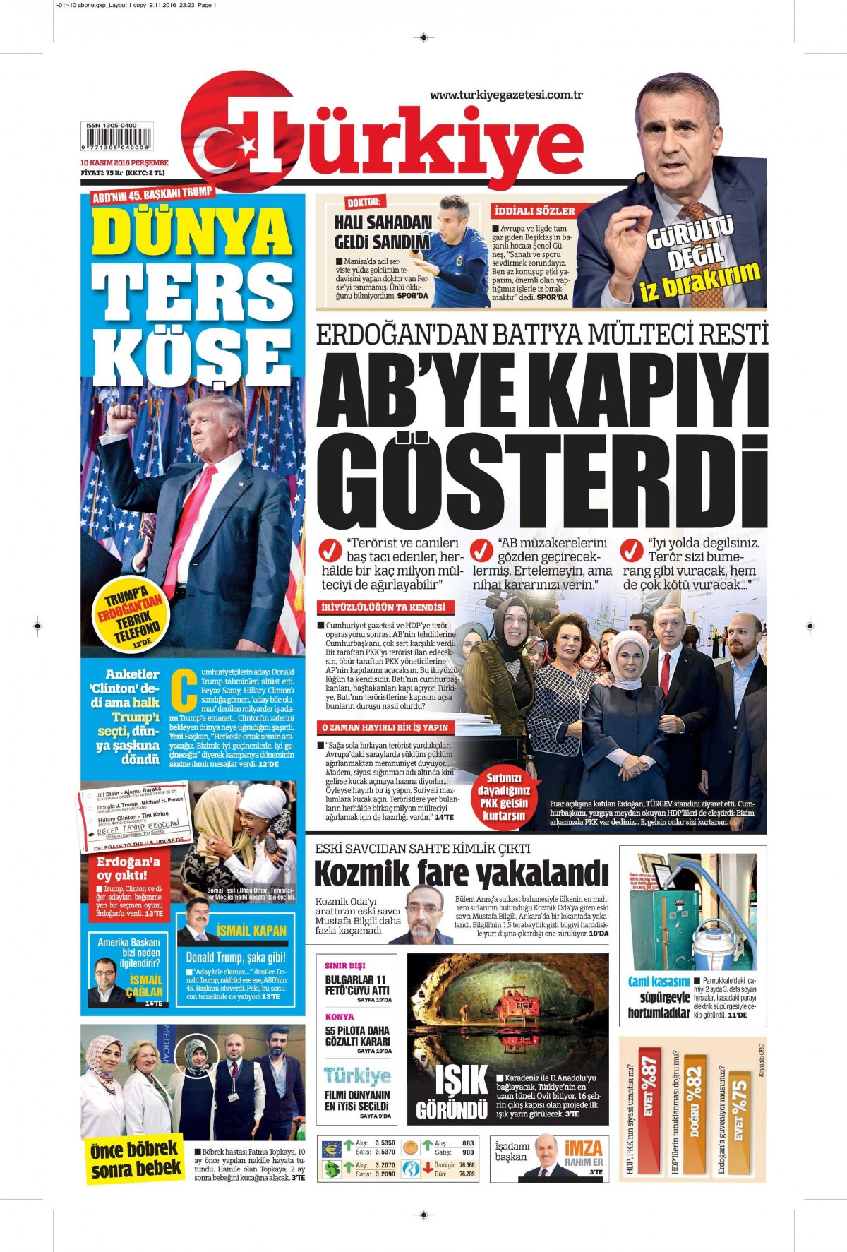 10 Kasım 2016 gazete manşetleri - 637