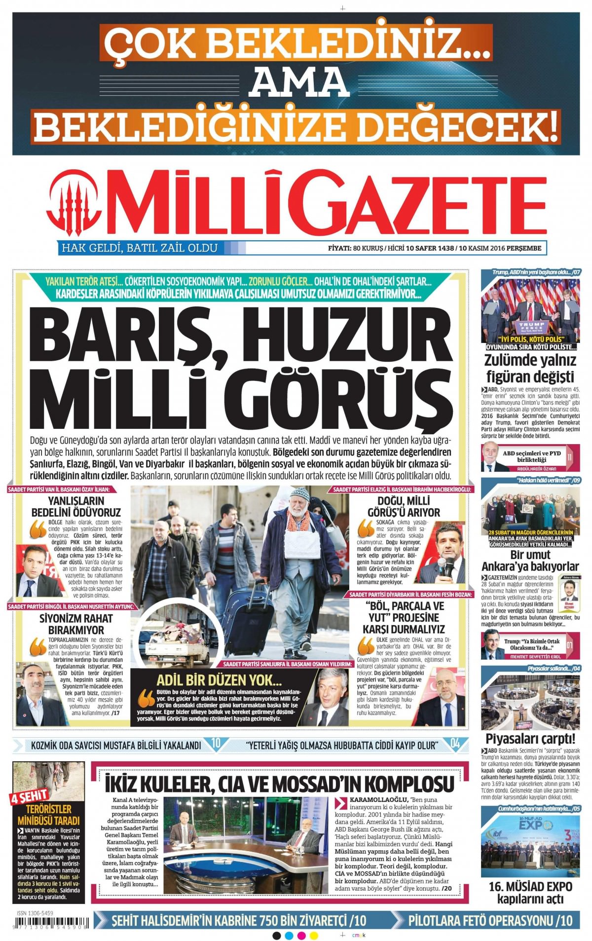 10 Kasım 2016 gazete manşetleri - 663