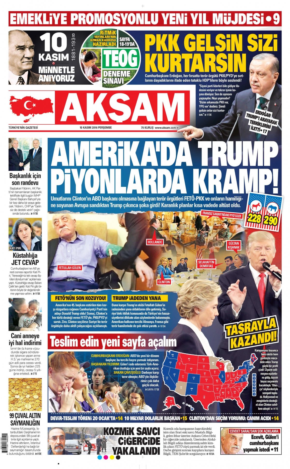 10 Kasım 2016 gazete manşetleri - 621