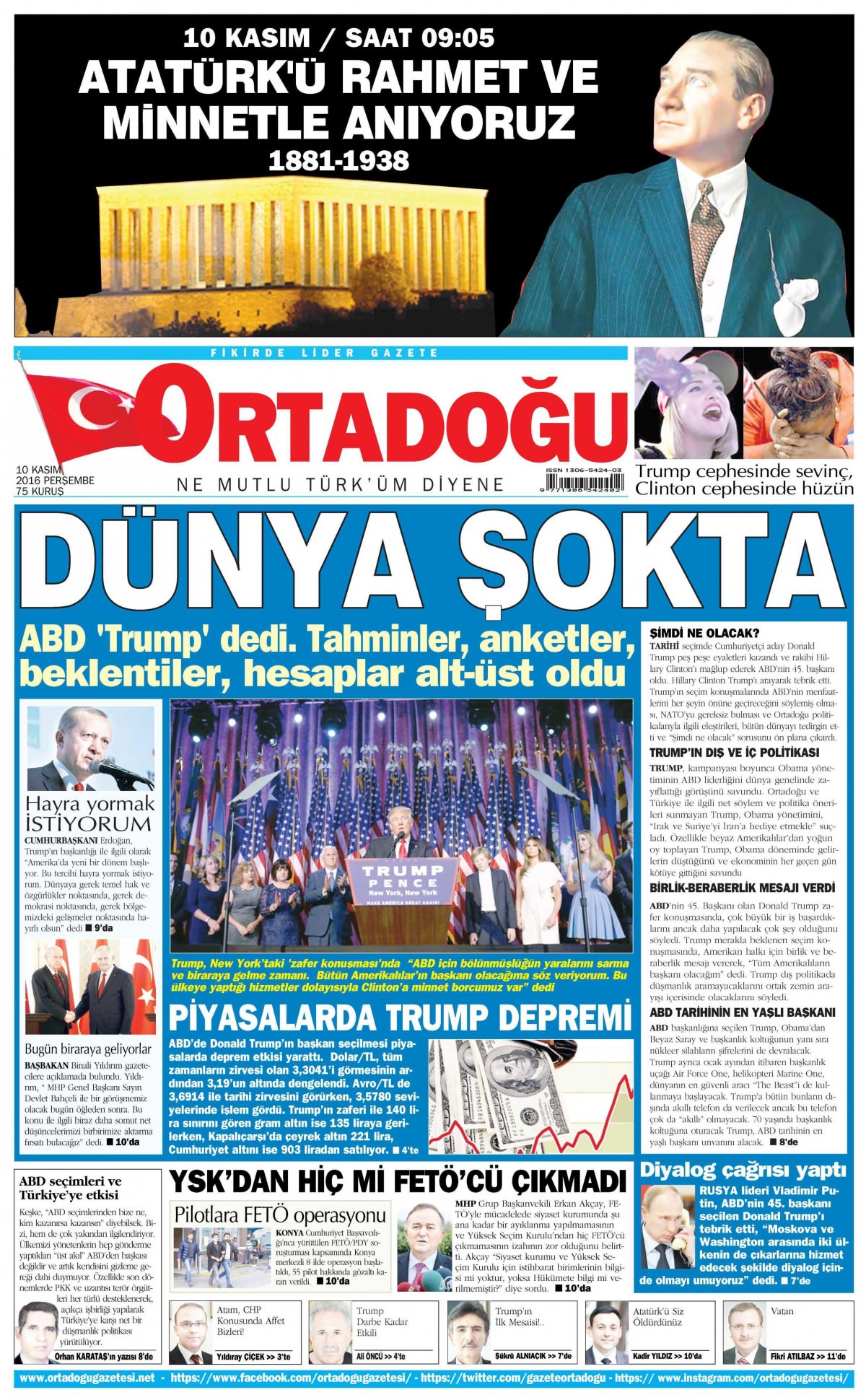 10 Kasım 2016 gazete manşetleri - 811