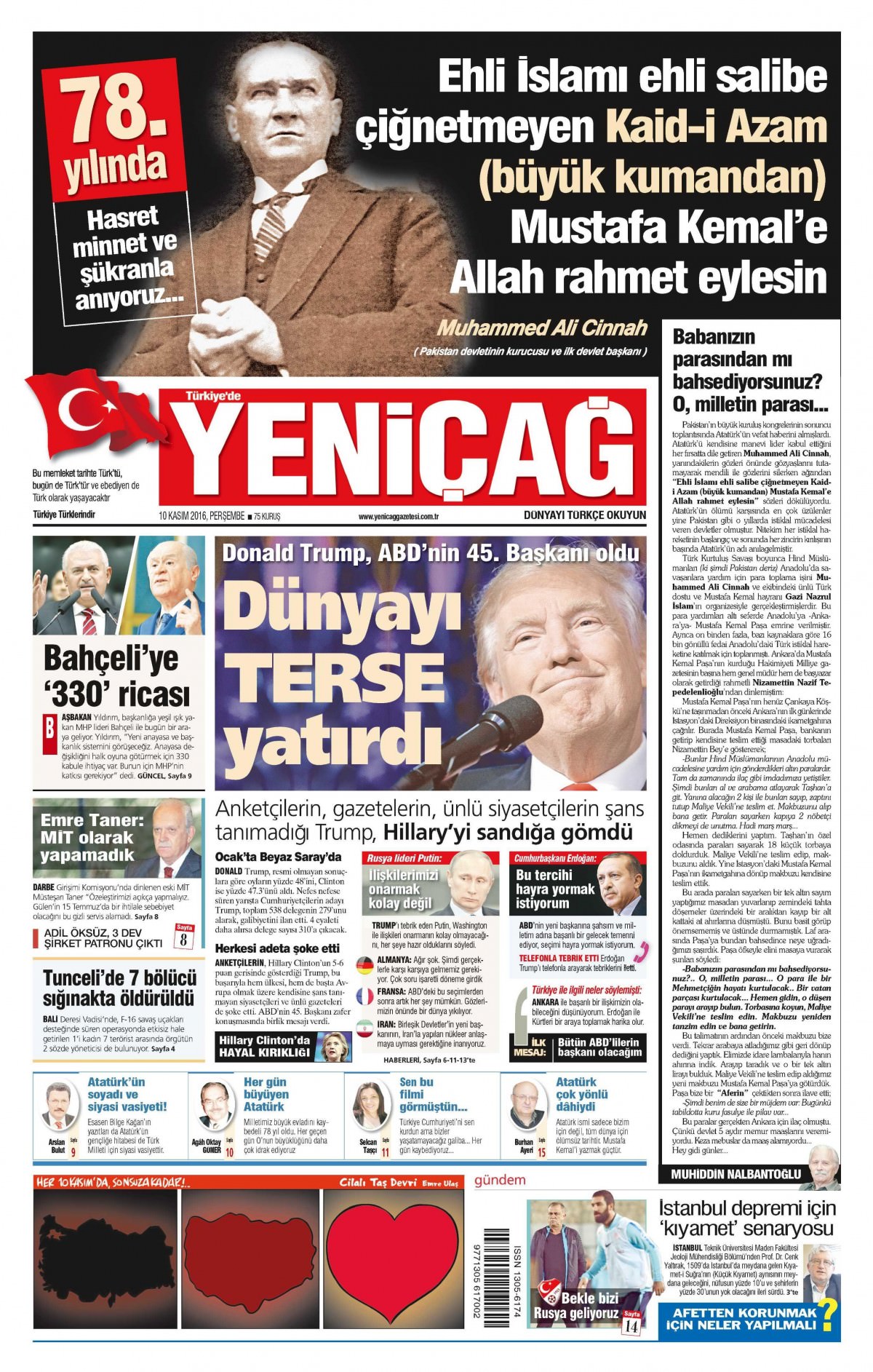 10 Kasım 2016 gazete manşetleri - 765