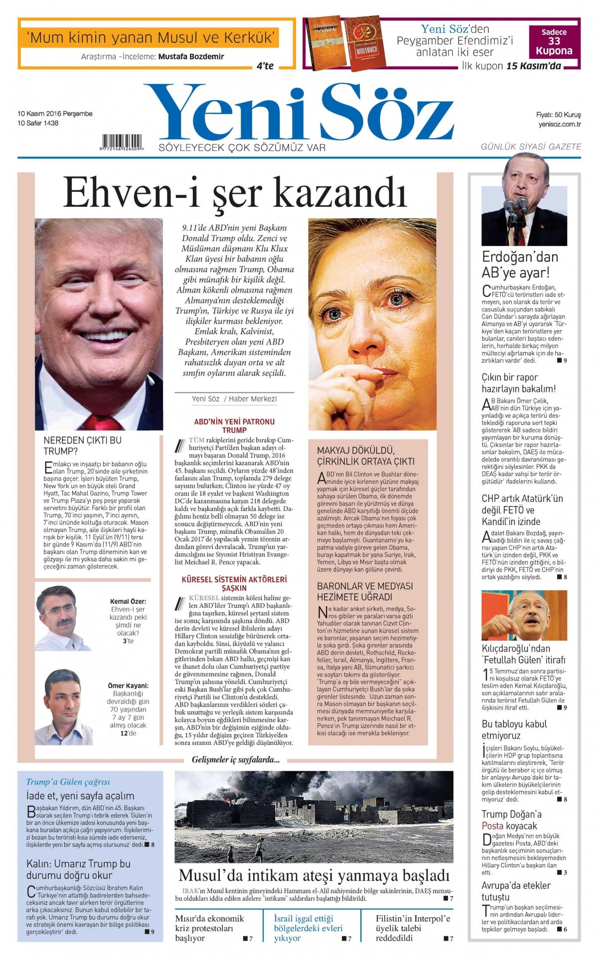 10 Kasım 2016 gazete manşetleri - 949