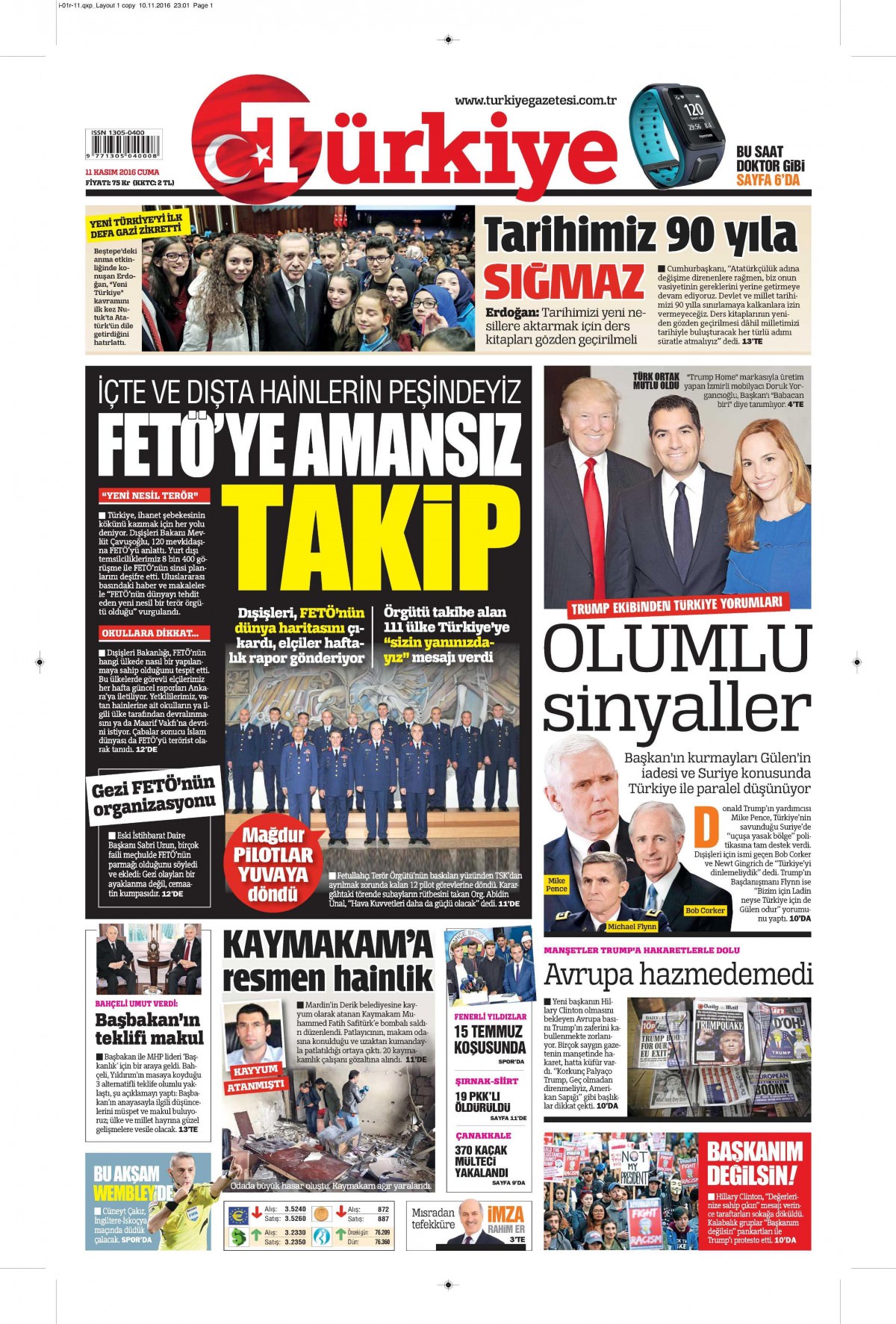 11 Kasım 2016 gazete manşetleri - 810