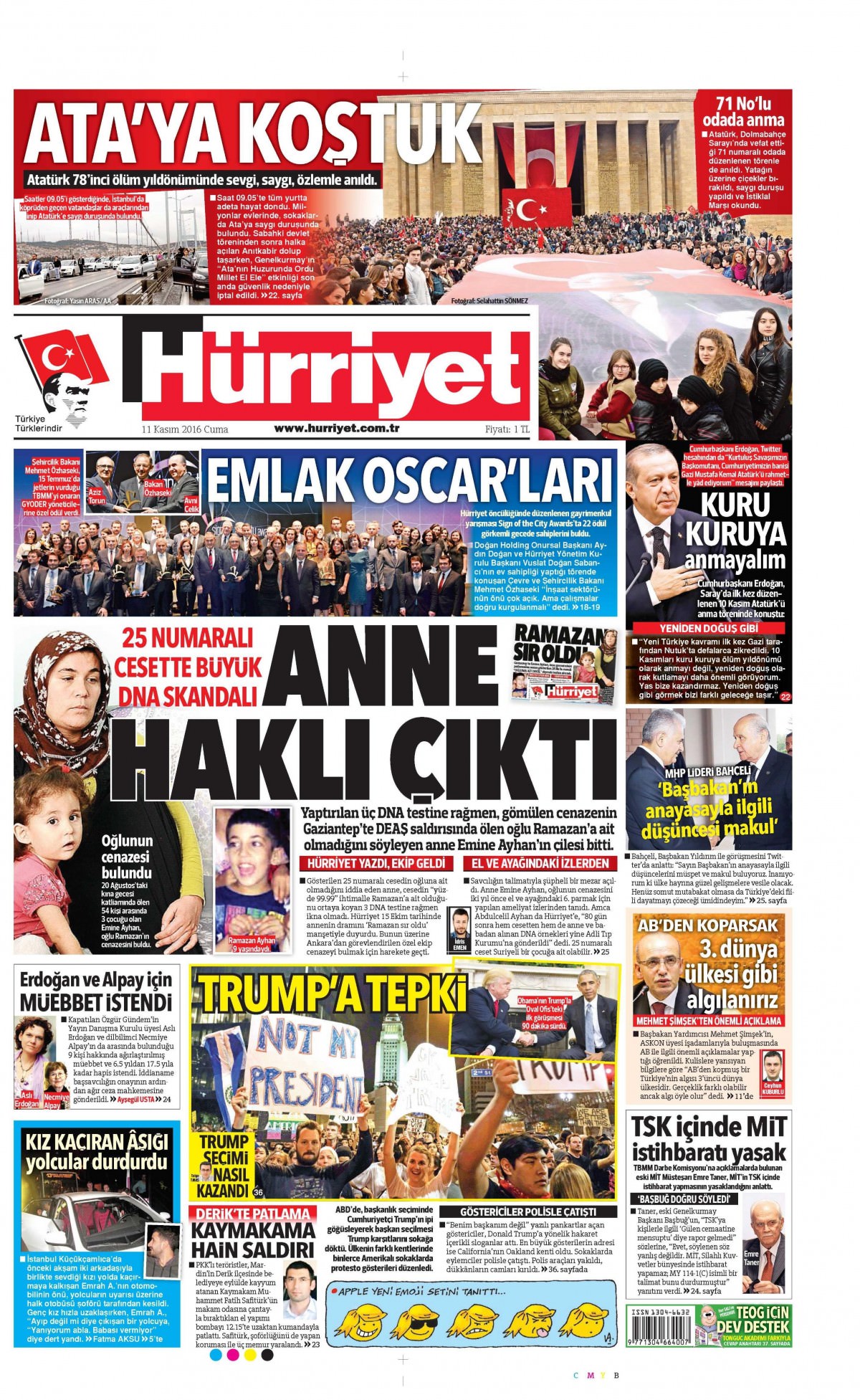 11 Kasım 2016 gazete manşetleri - 634