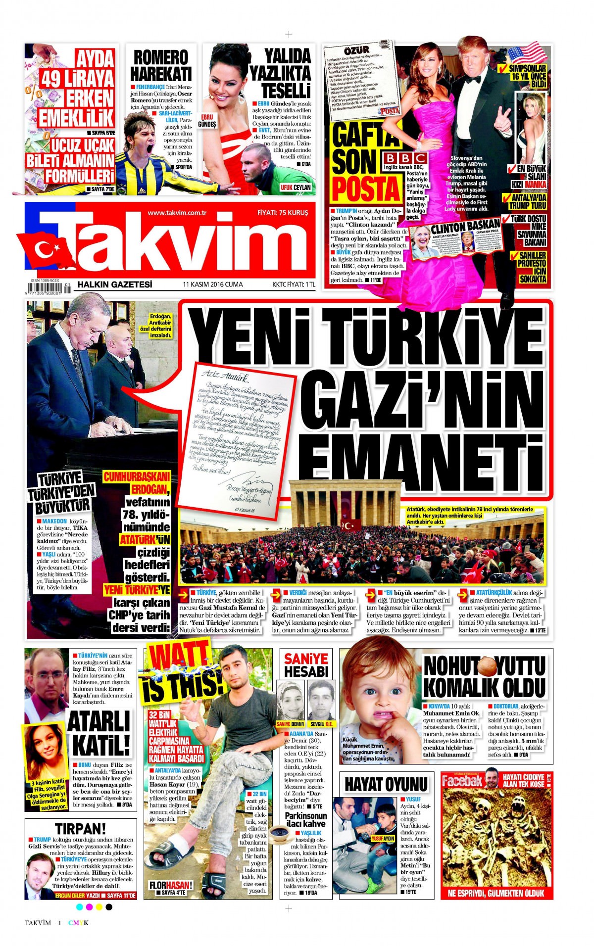 11 Kasım 2016 gazete manşetleri - 778