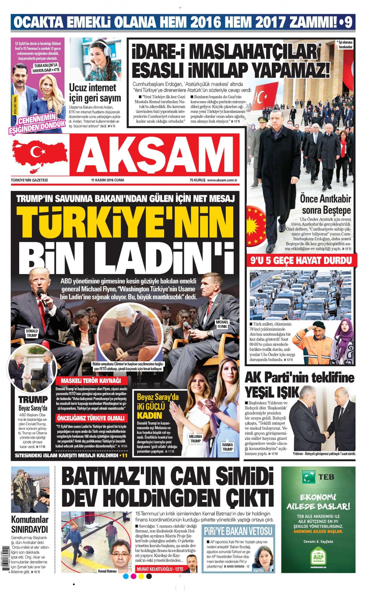 11 Kasım 2016 gazete manşetleri - 636