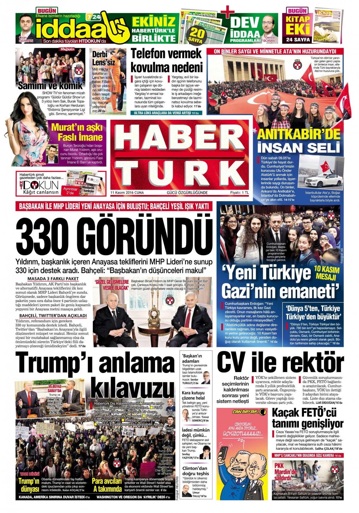 11 Kasım 2016 gazete manşetleri - 939