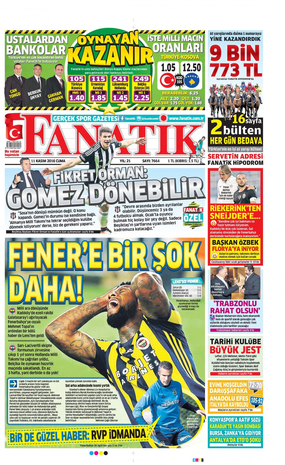 11 Kasım 2016 gazete manşetleri - 684