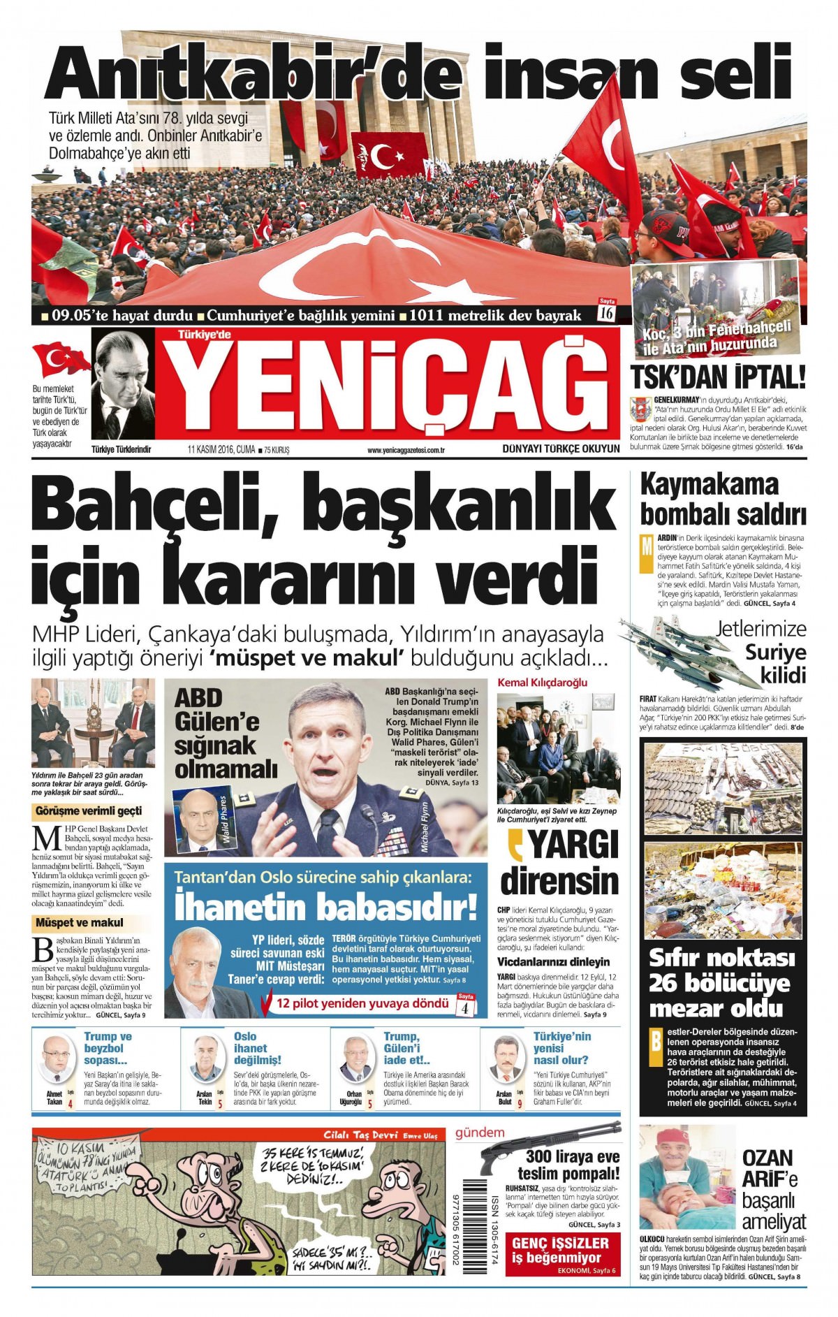 11 Kasım 2016 gazete manşetleri - 761