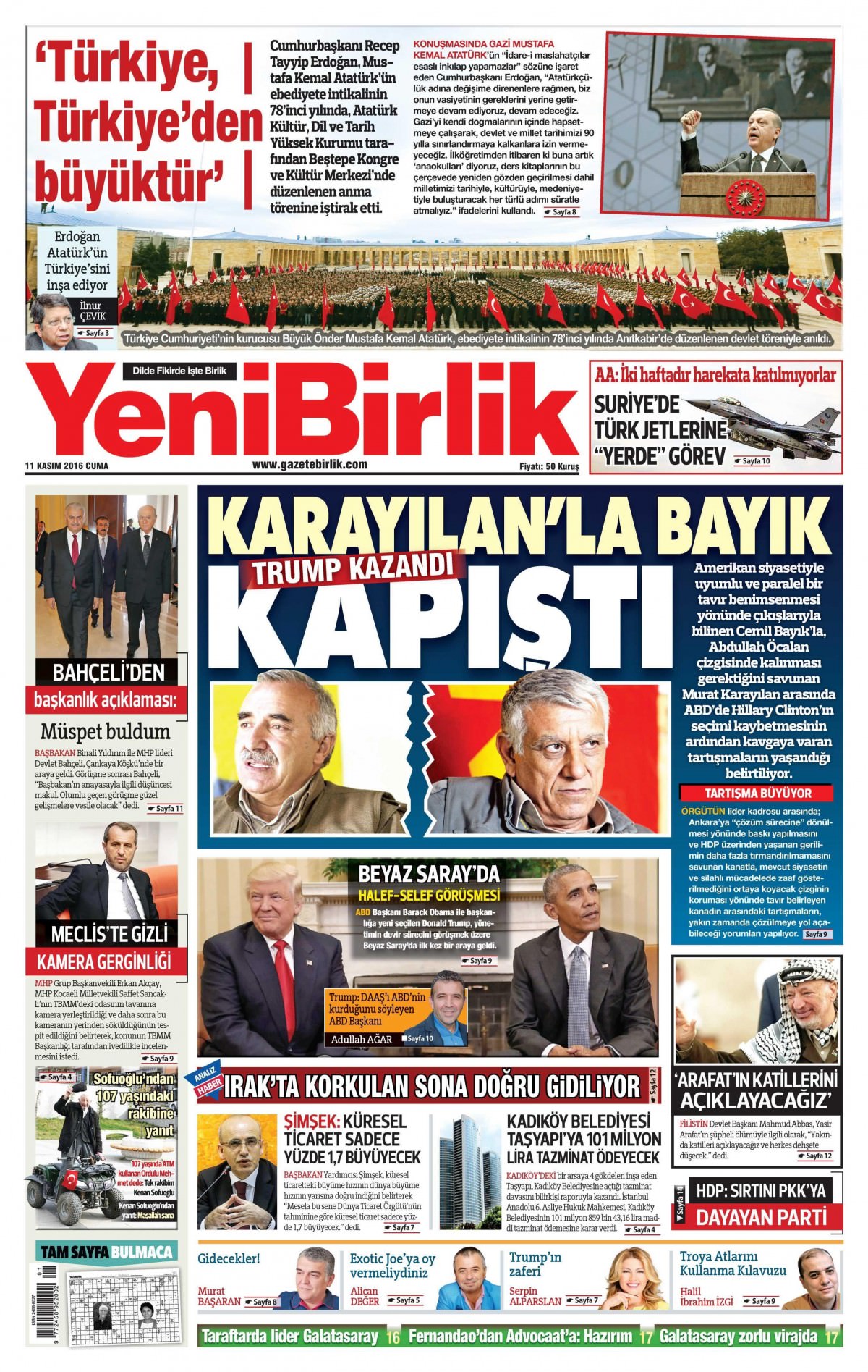 11 Kasım 2016 gazete manşetleri - 547
