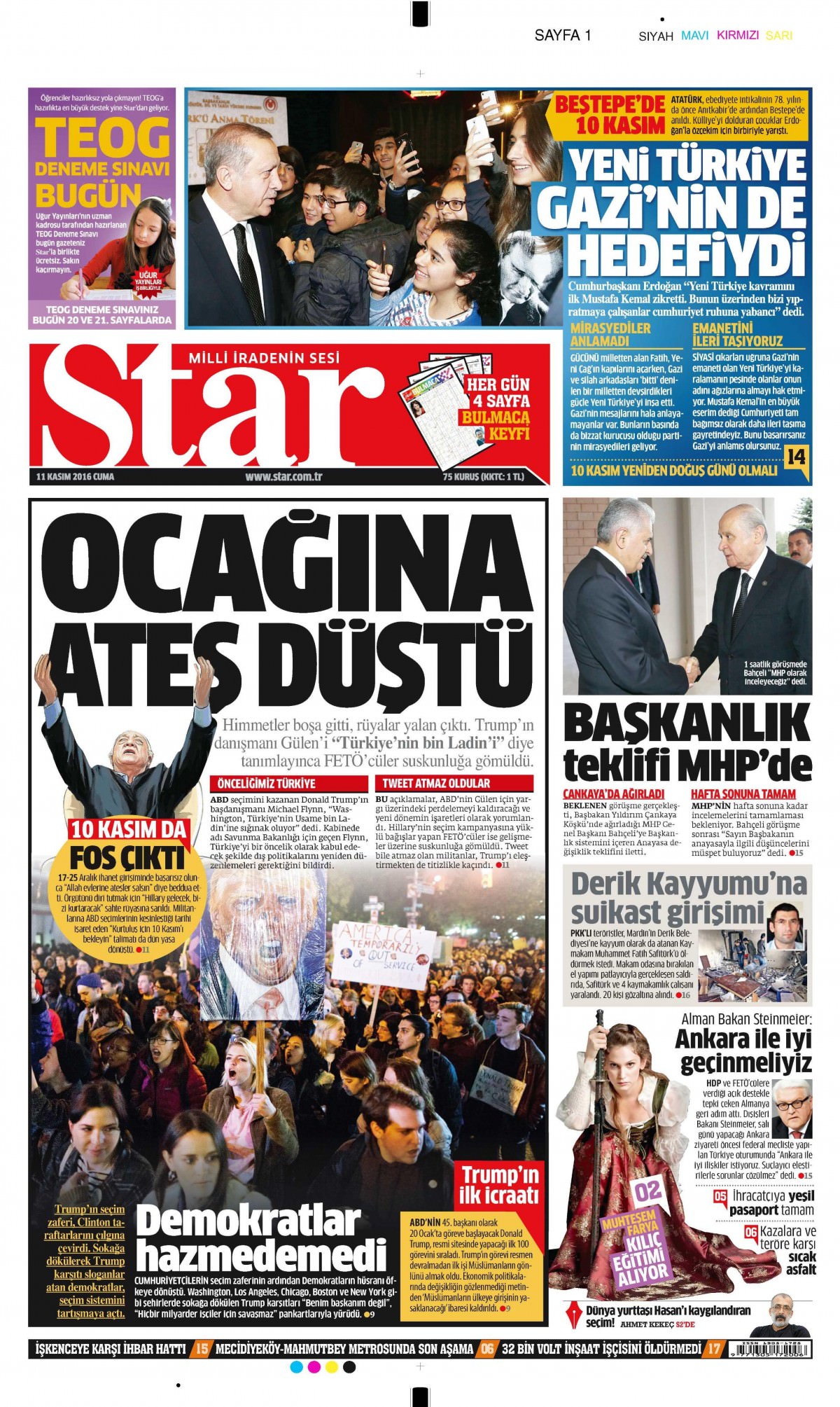 11 Kasım 2016 gazete manşetleri - 829