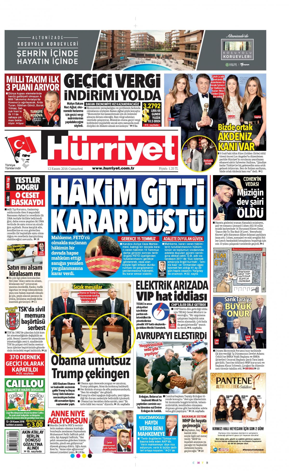 12 Kasım 2016 gazete manşetleri - 529