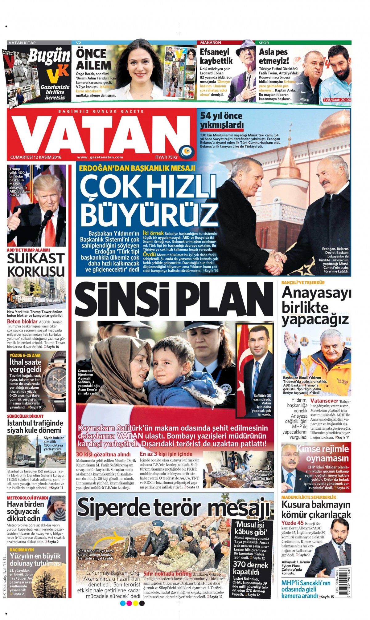 12 Kasım 2016 gazete manşetleri - 647
