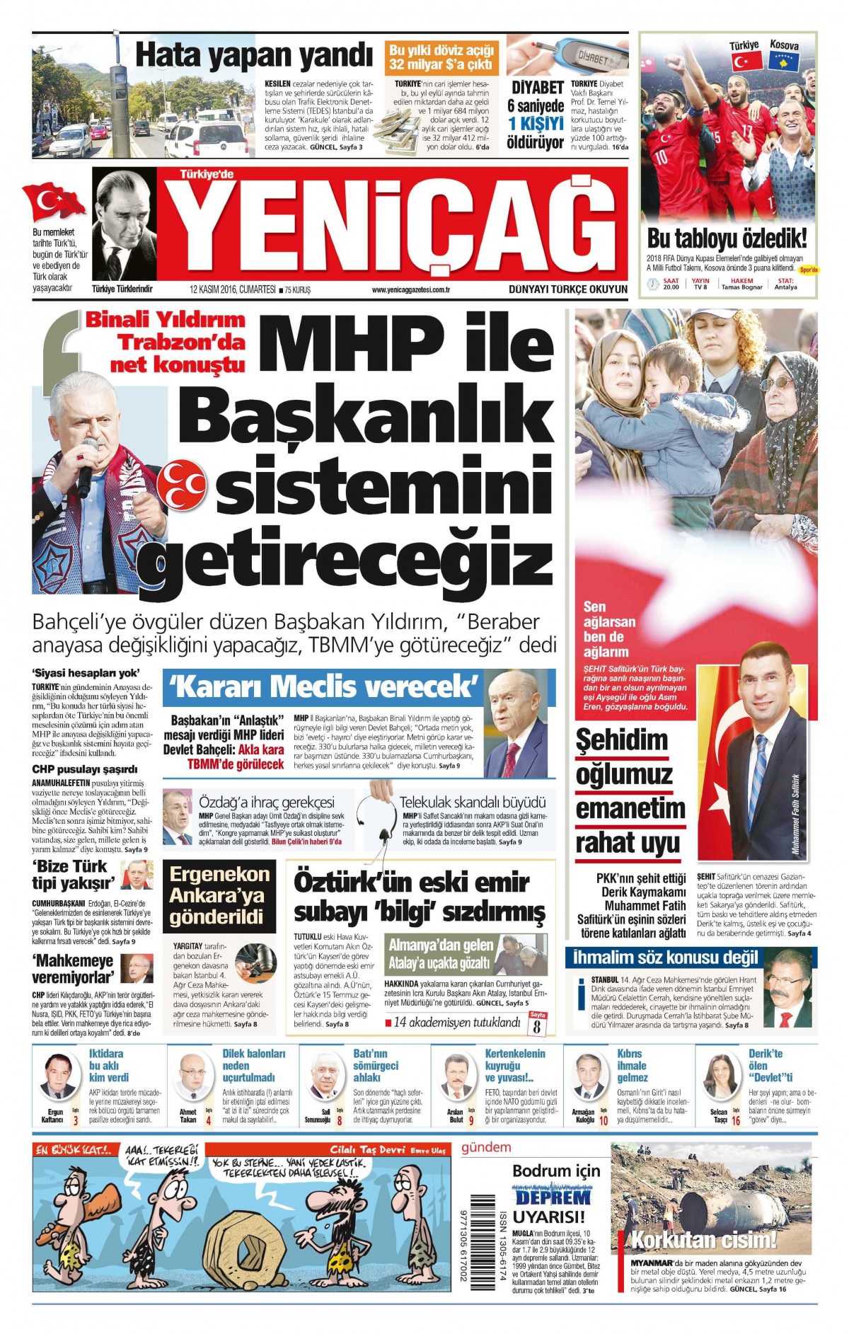 12 Kasım 2016 gazete manşetleri - 819