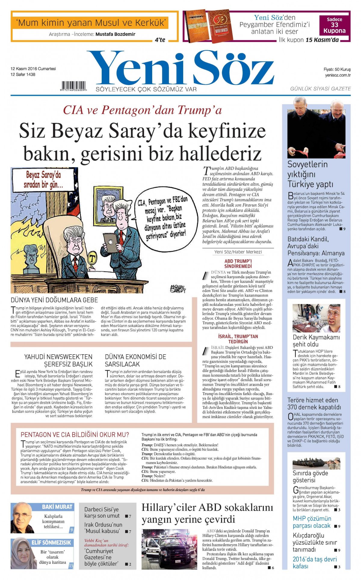 12 Kasım 2016 gazete manşetleri - 643