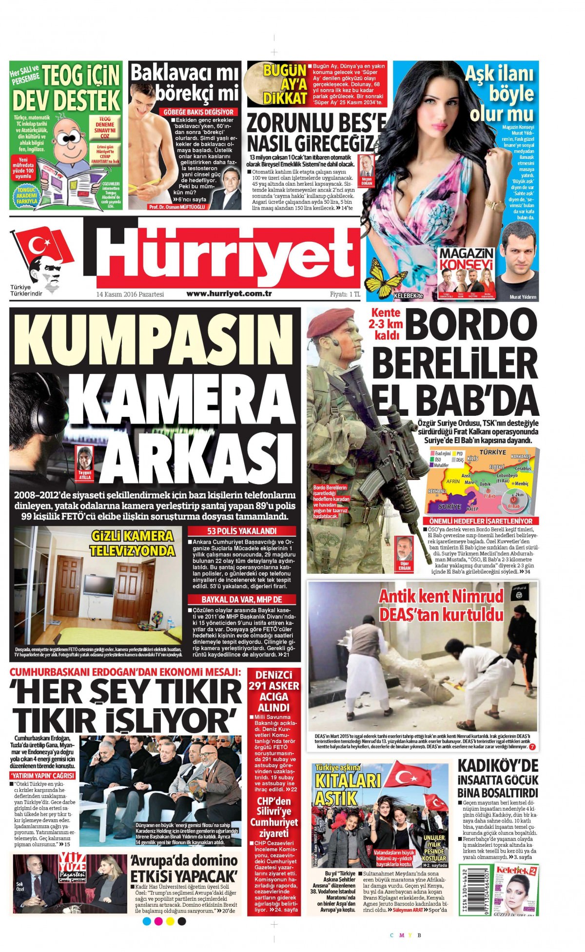 14 Kasım 2016 gazete manşetleri - 879