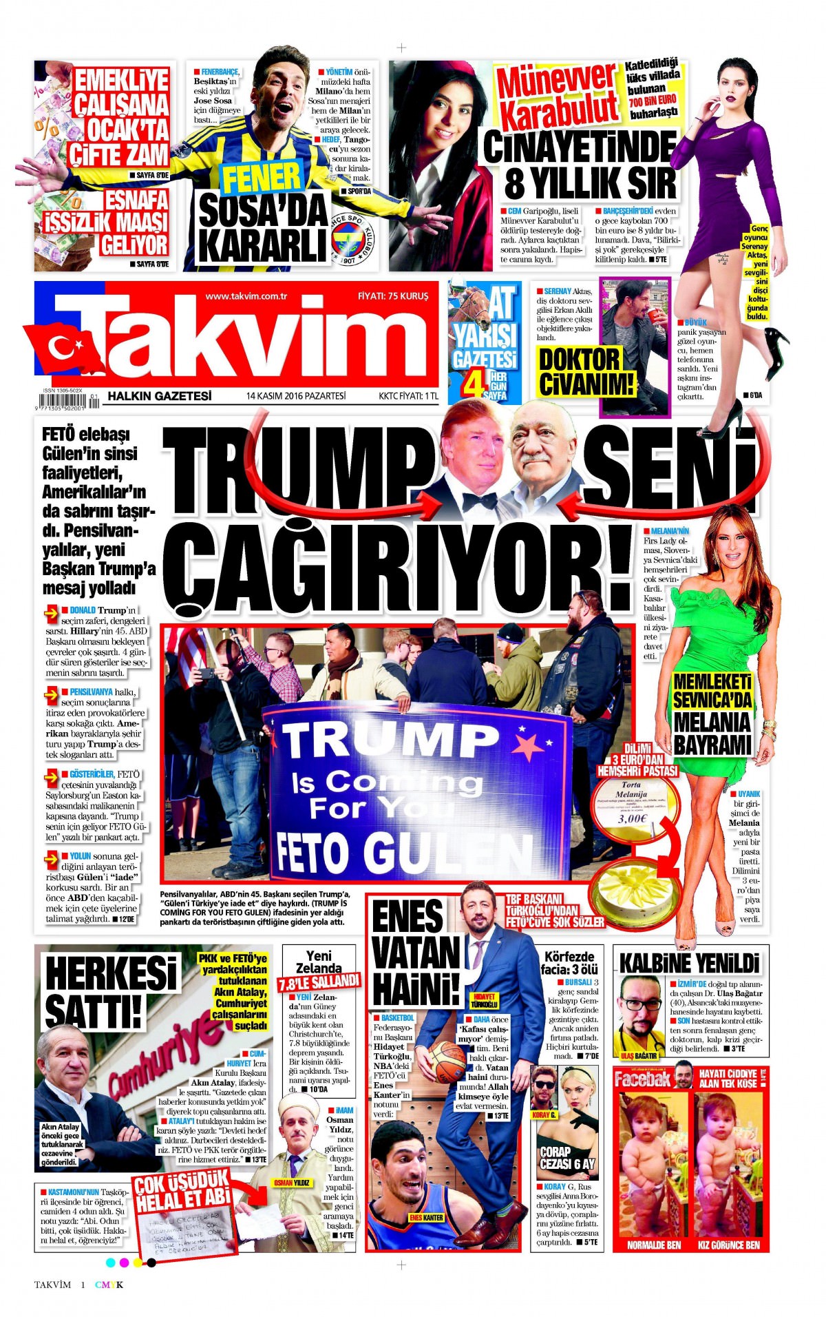 14 Kasım 2016 gazete manşetleri - 522