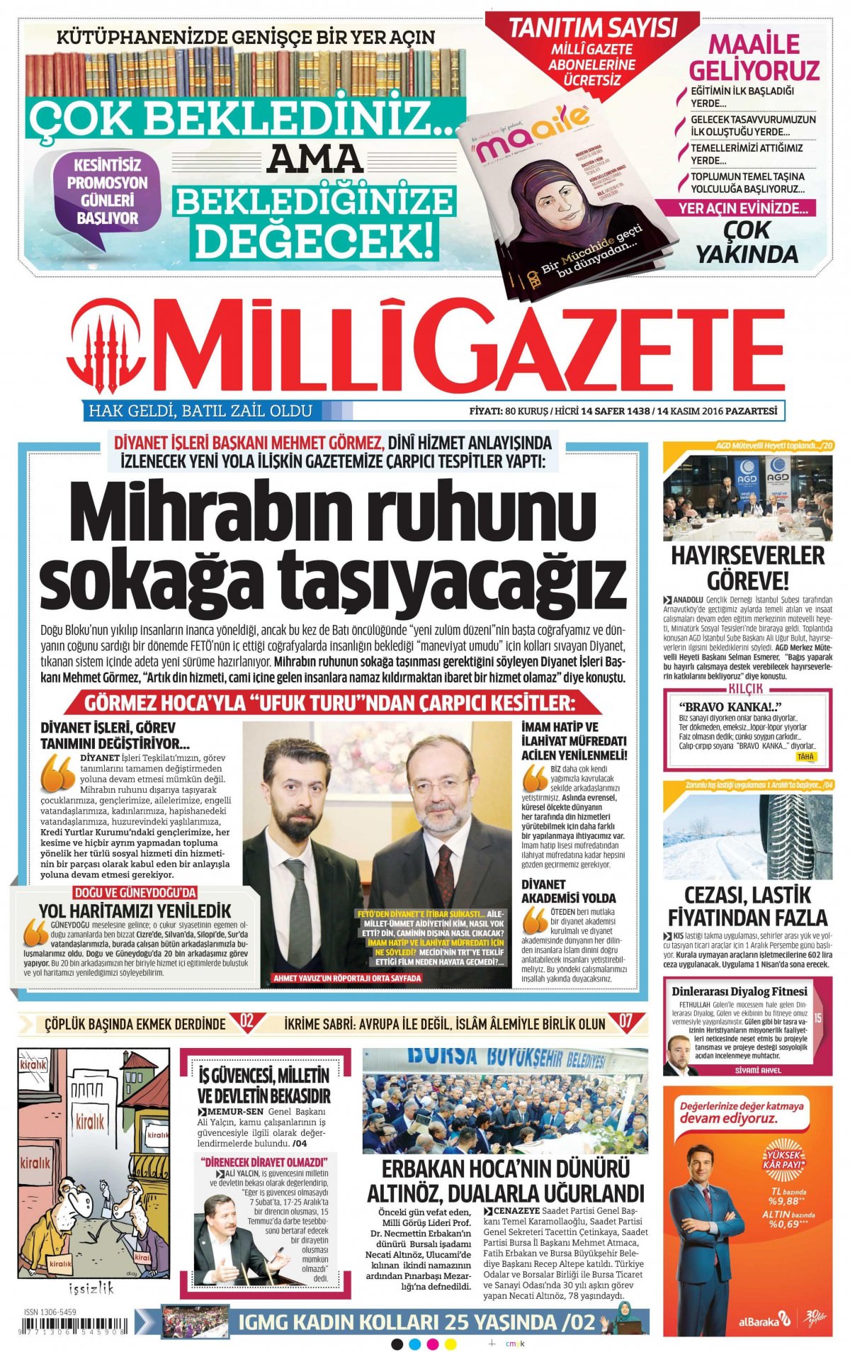 14 Kasım 2016 gazete manşetleri - 721