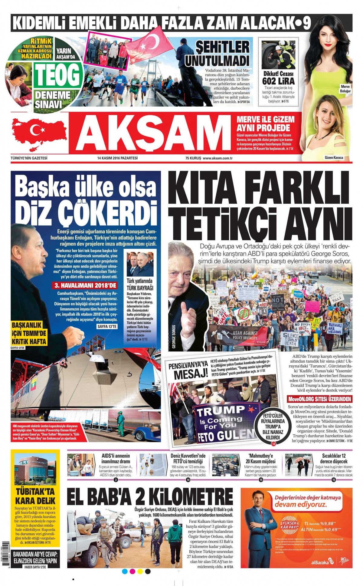 14 Kasım 2016 gazete manşetleri - 788