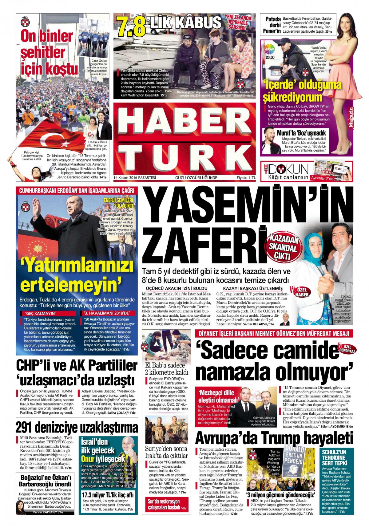 14 Kasım 2016 gazete manşetleri - 644