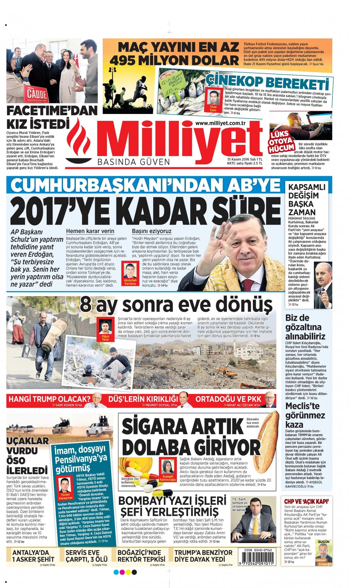 15 Kasım 2016 gazete manşetleri - 925