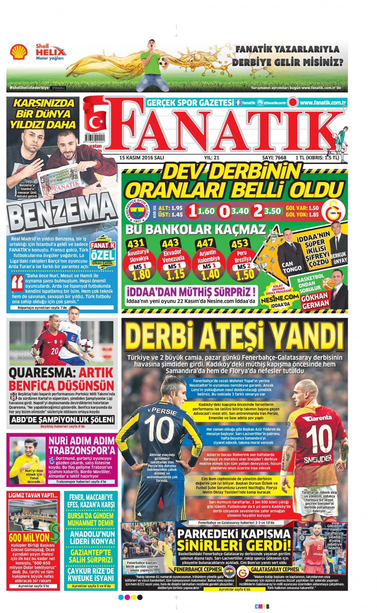 15 Kasım 2016 gazete manşetleri - 949