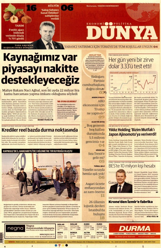 17 Kasım 2016 gazete manşetleri - 613