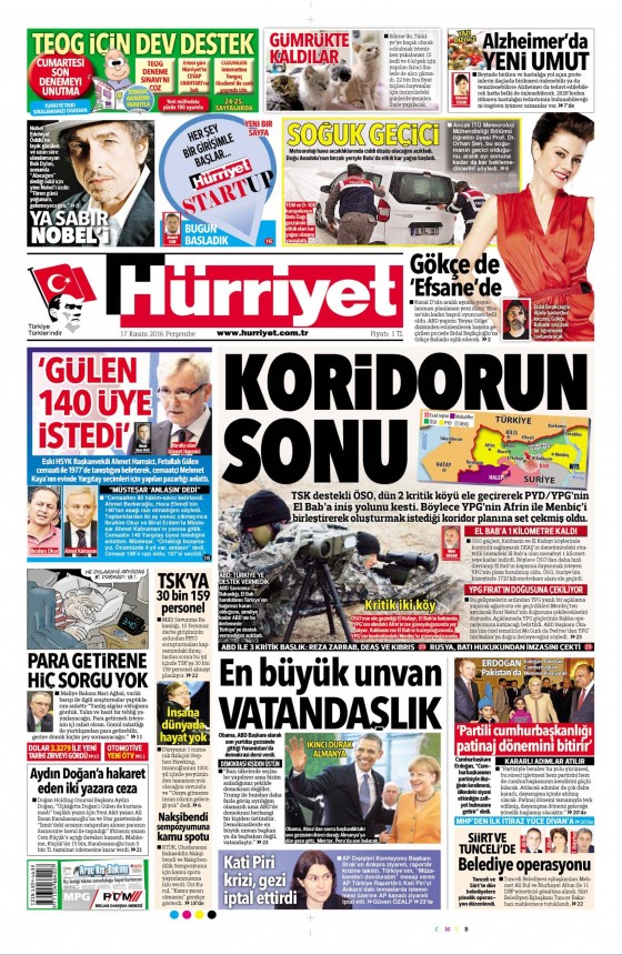 17 Kasım 2016 gazete manşetleri - 614