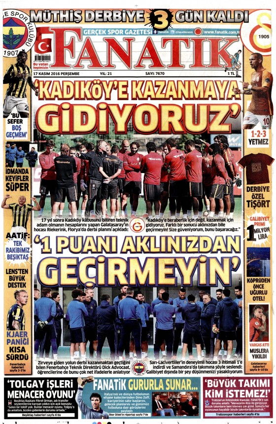 17 Kasım 2016 gazete manşetleri - 666