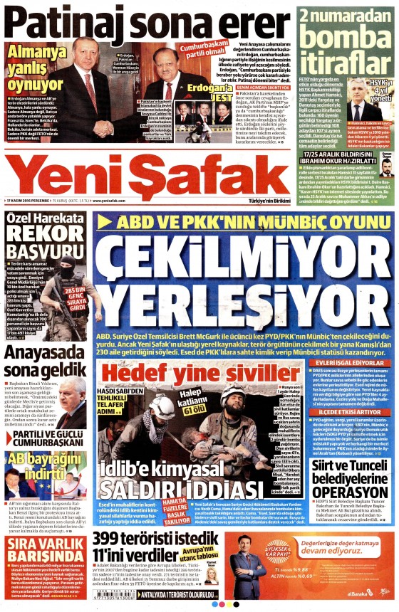 17 Kasım 2016 gazete manşetleri - 816