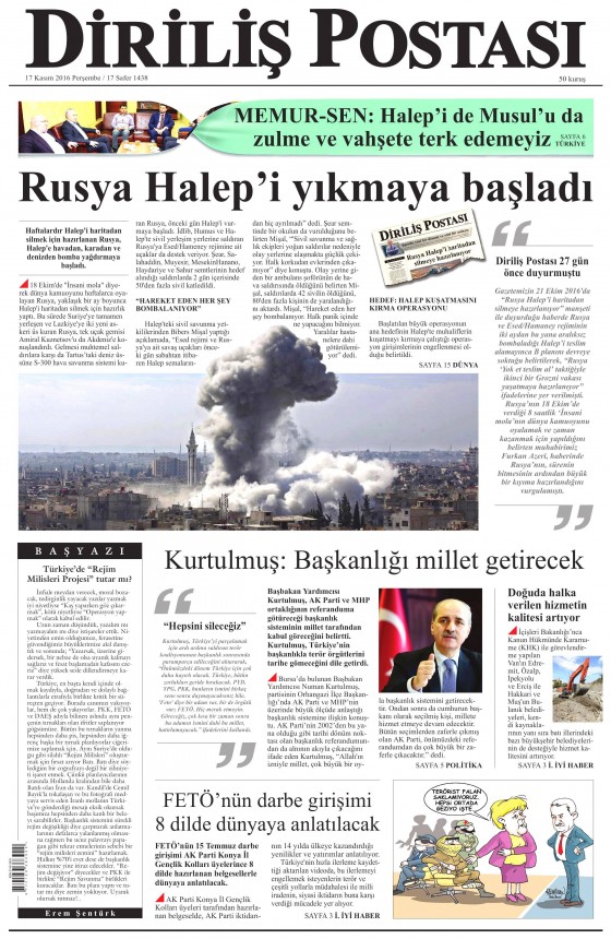 17 Kasım 2016 gazete manşetleri - 859