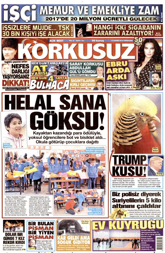 17 Kasım 2016 gazete manşetleri - 738