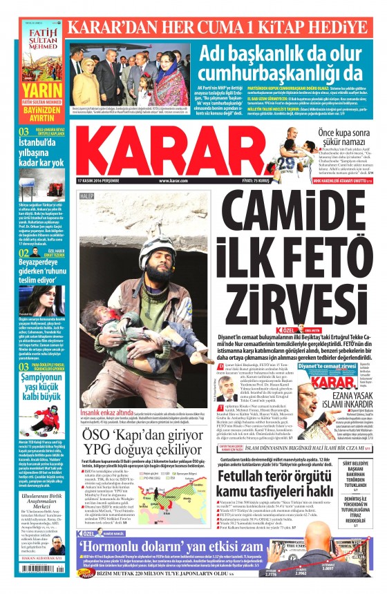 17 Kasım 2016 gazete manşetleri - 799