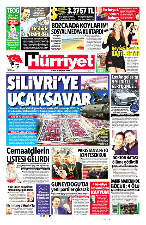 18 Kasım 2016 gazete manşetleri - 781