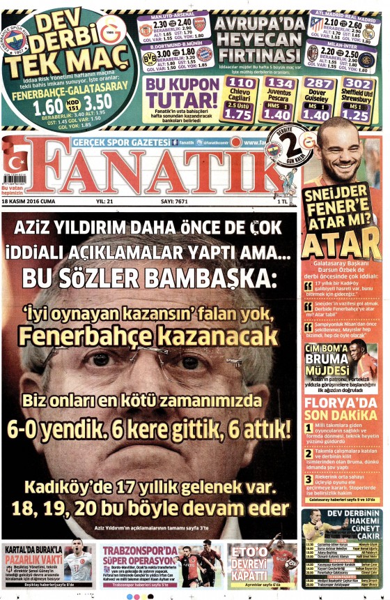18 Kasım 2016 gazete manşetleri - 611