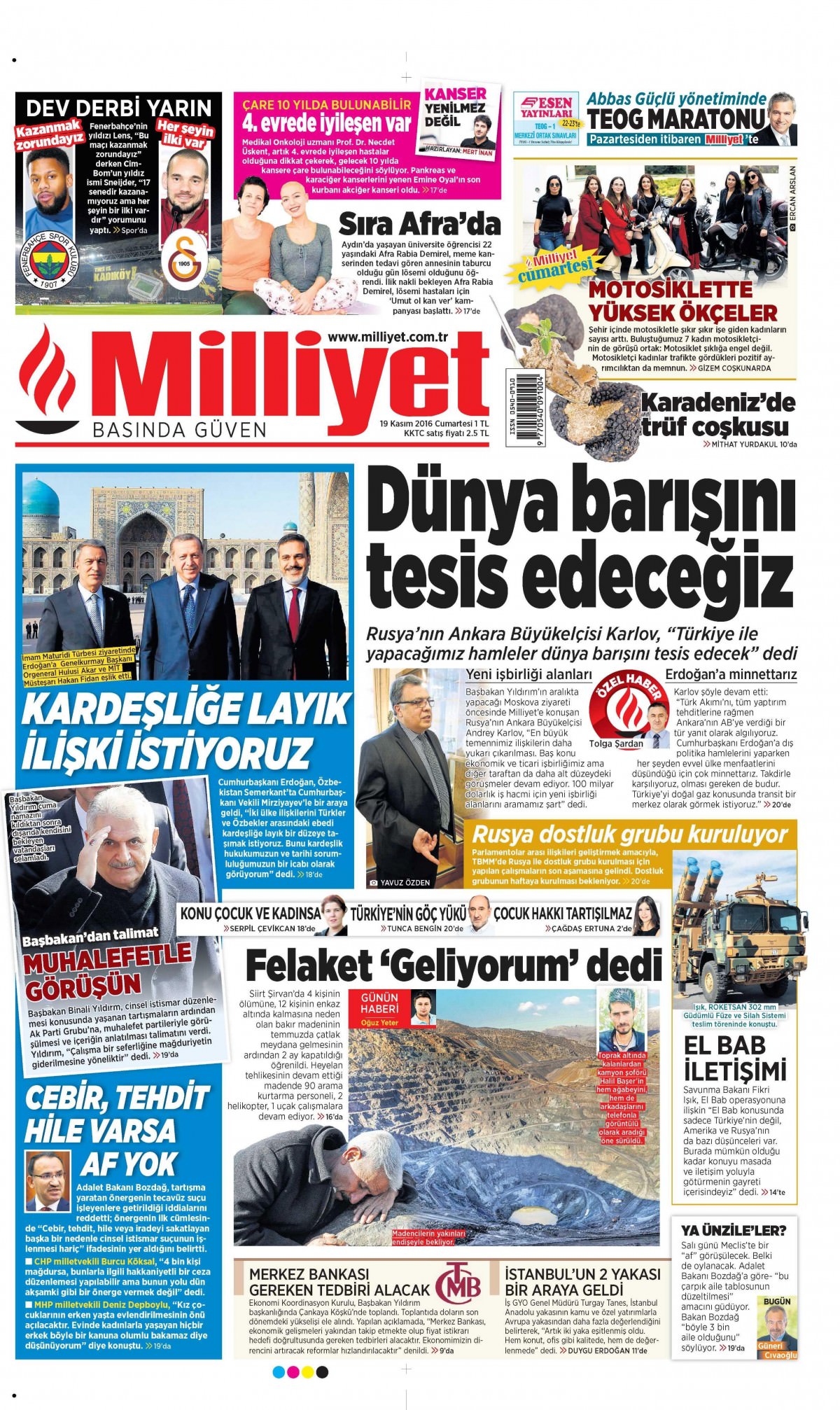 19 Kasım 2016 gazete manşetleri - 593