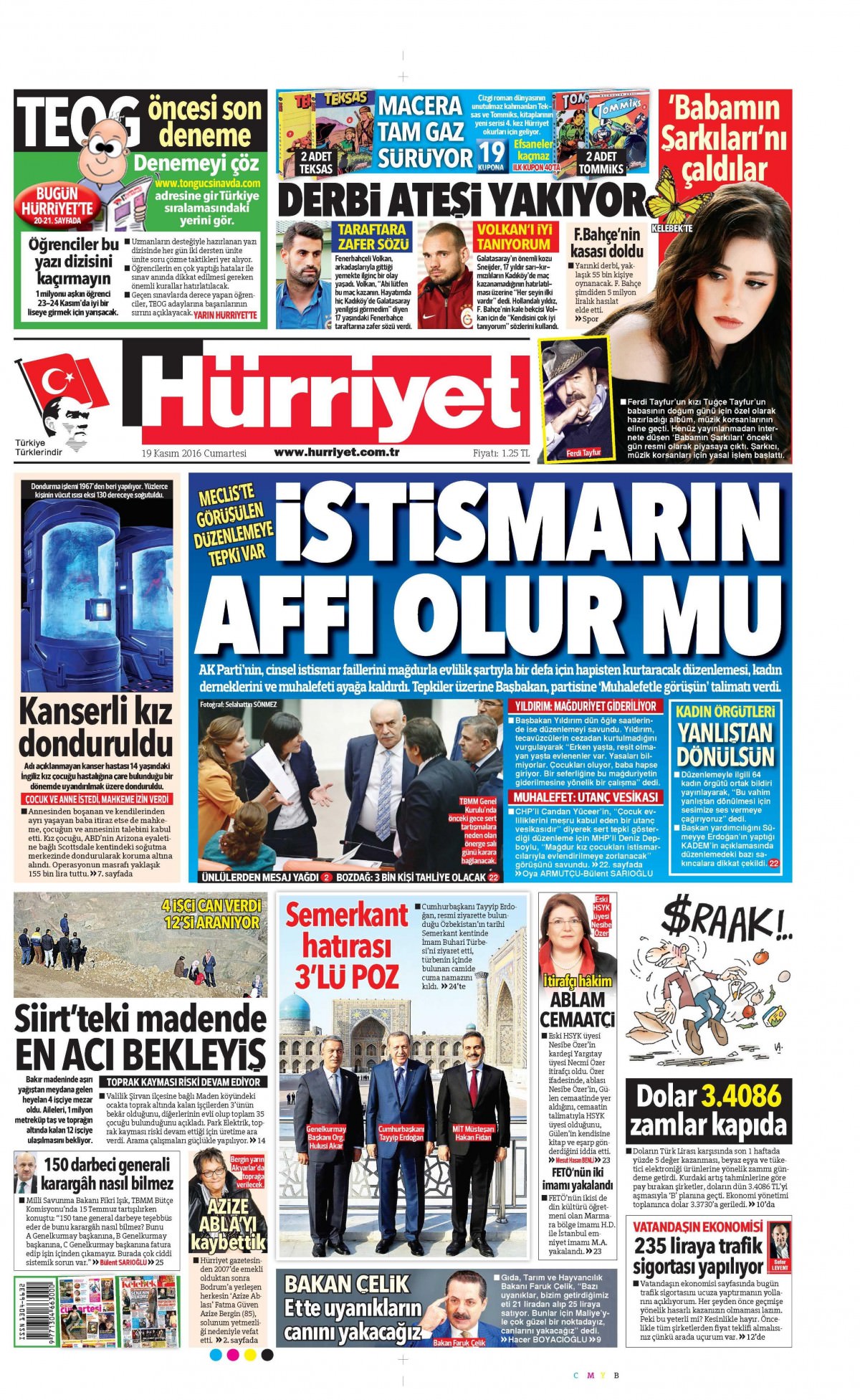 19 Kasım 2016 gazete manşetleri - 872