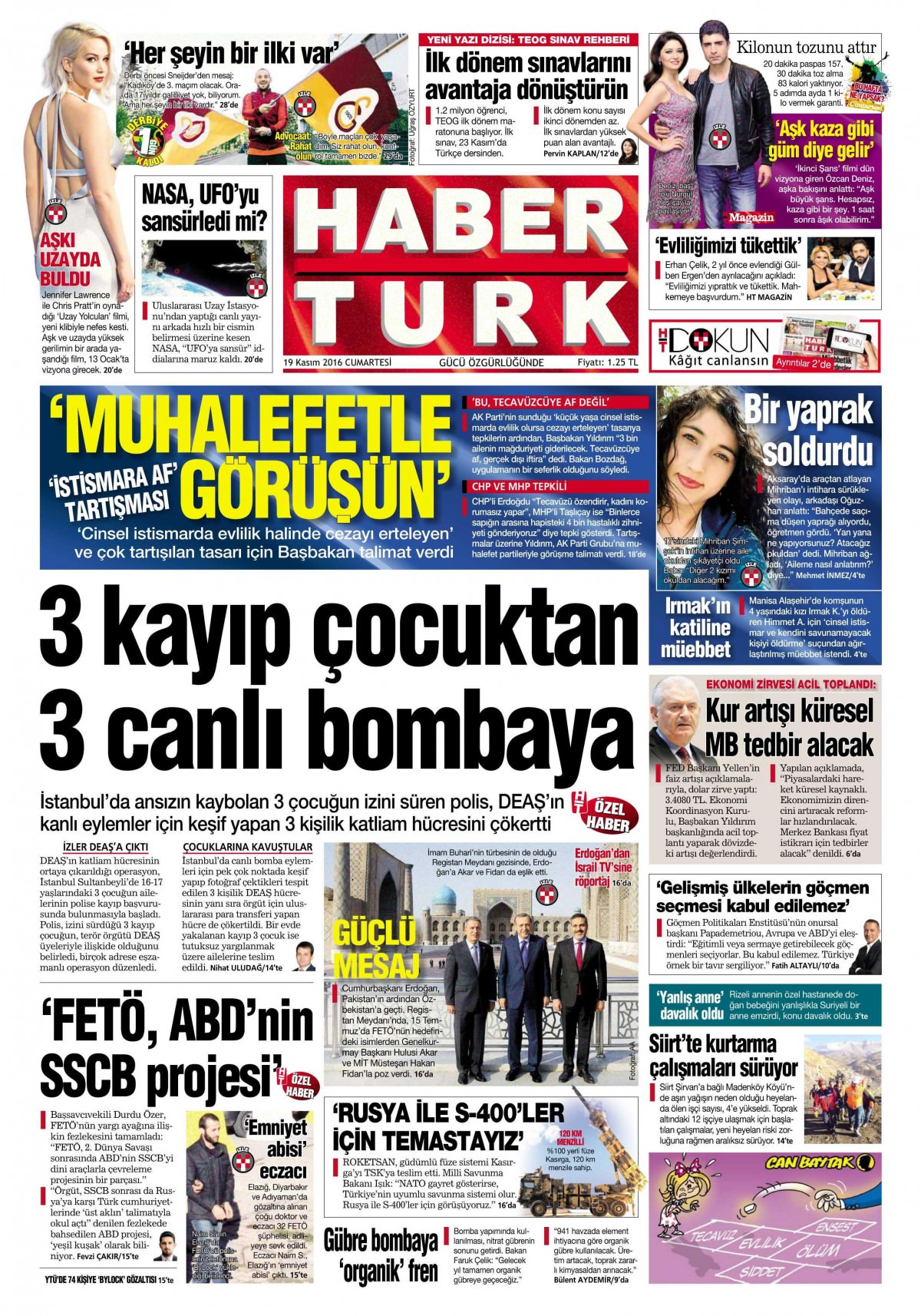 19 Kasım 2016 gazete manşetleri - 797