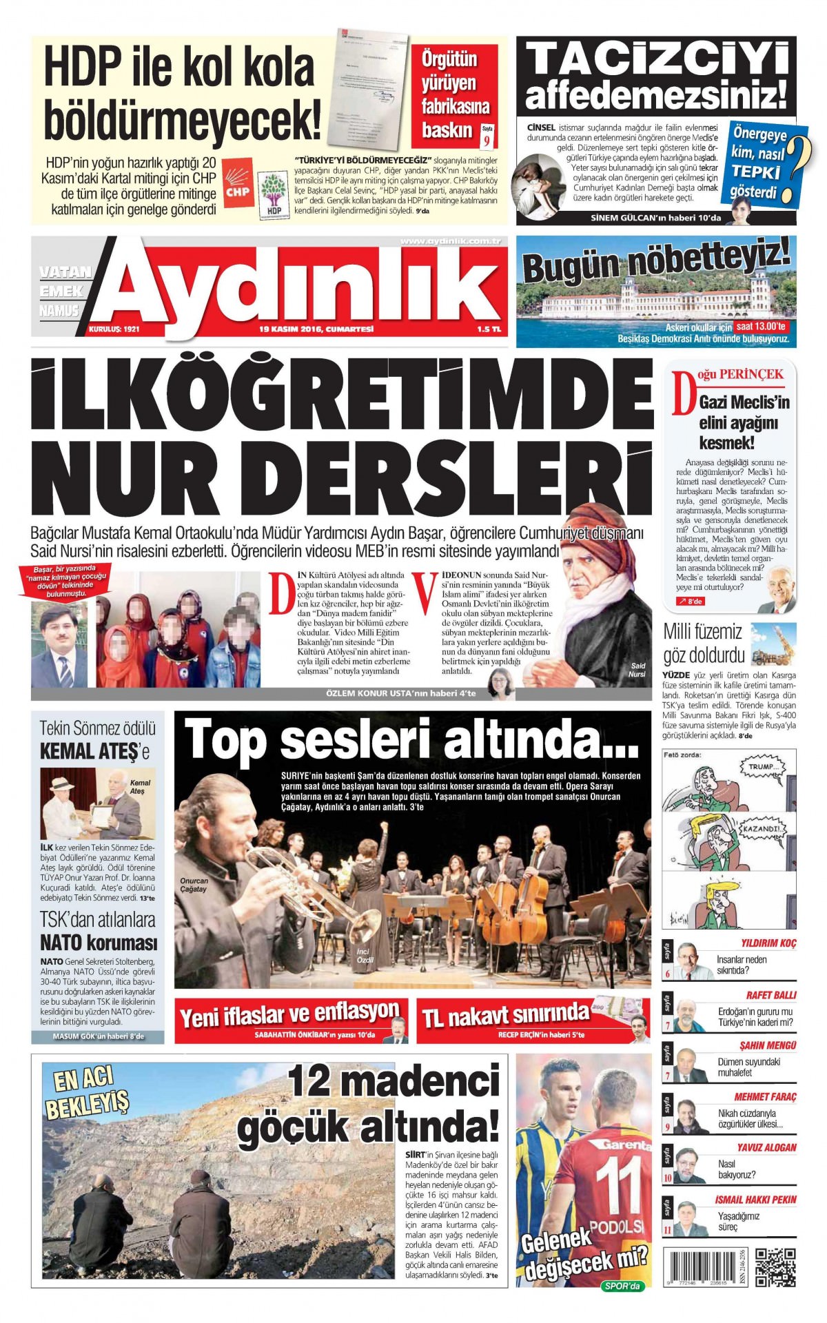 19 Kasım 2016 gazete manşetleri - 688