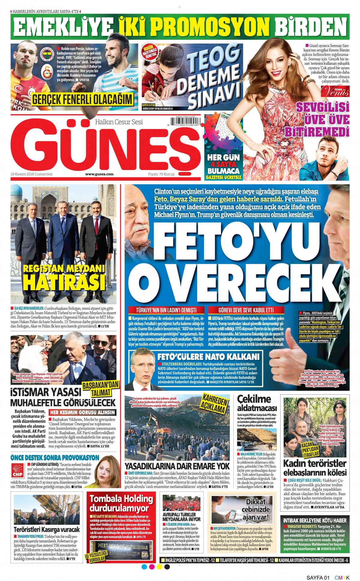 19 Kasım 2016 gazete manşetleri - 758