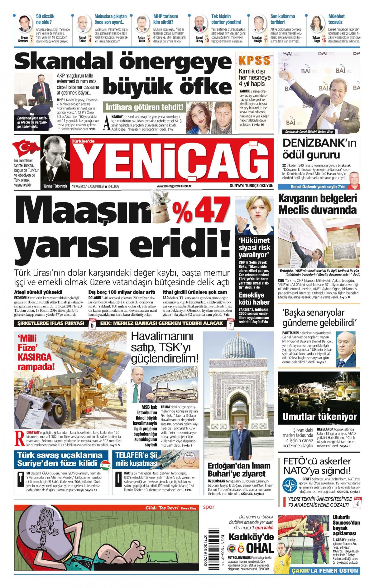 19 Kasım 2016 gazete manşetleri - 695