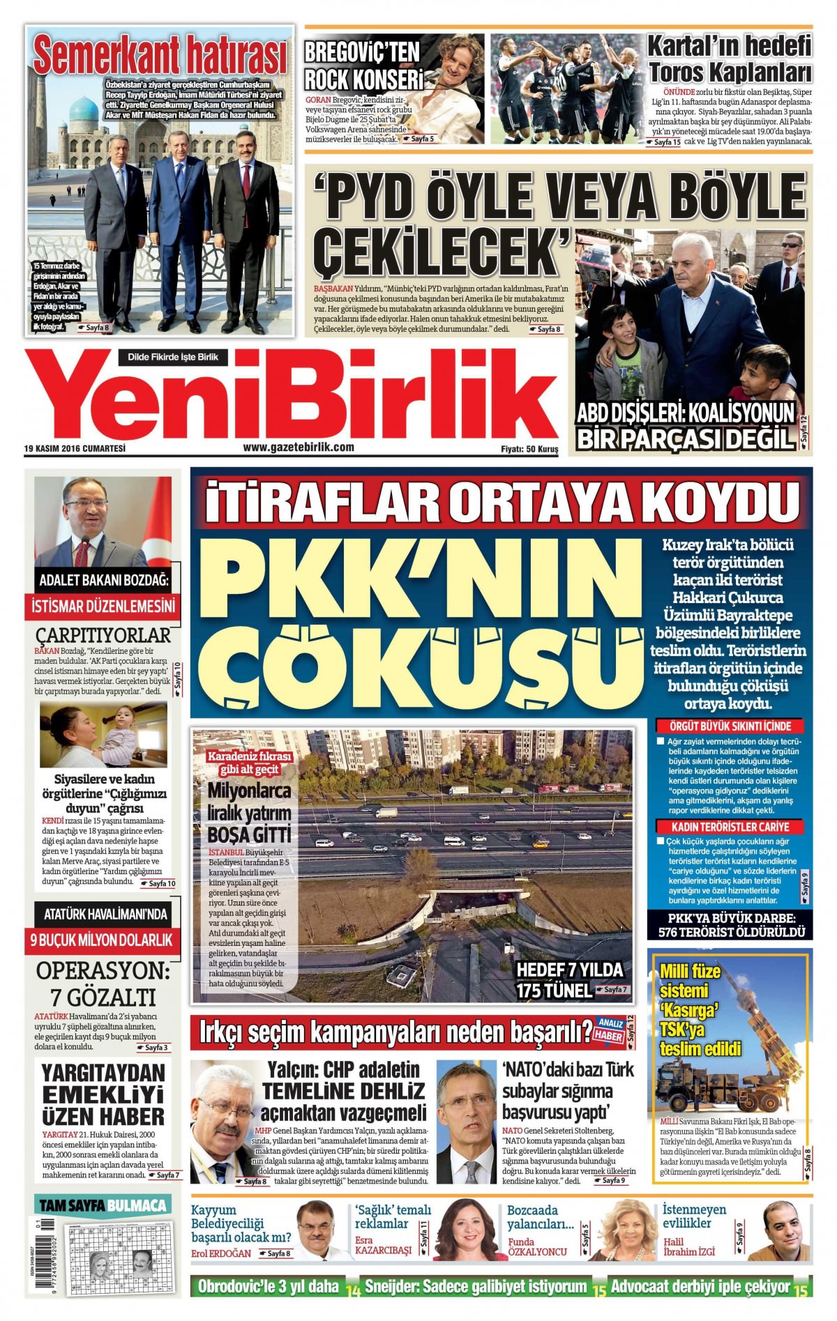 19 Kasım 2016 gazete manşetleri - 849