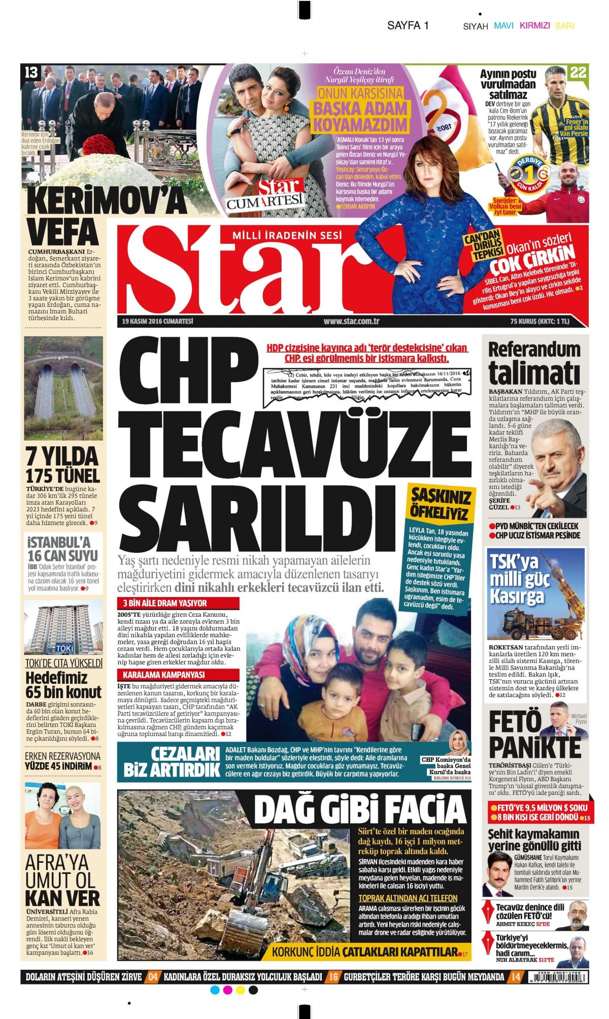 19 Kasım 2016 gazete manşetleri - 609