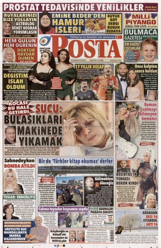 20 Kasım 2016 gazete manşetleri - 10