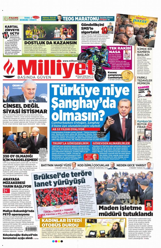 20 Kasım 2016 gazete manşetleri - 18