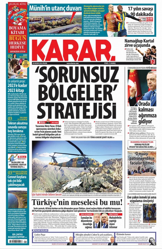 20 Kasım 2016 gazete manşetleri - 19