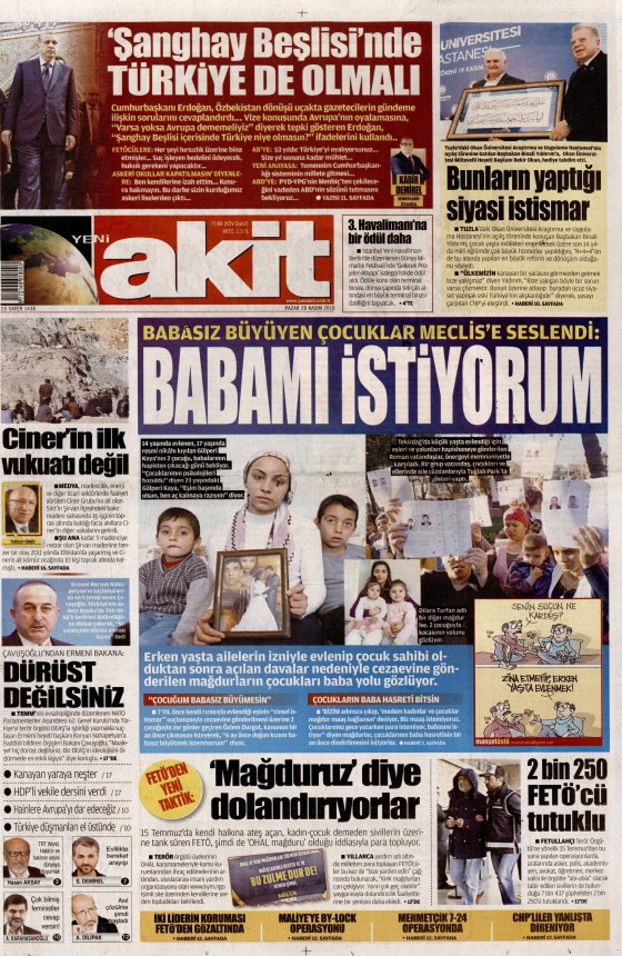 20 Kasım 2016 gazete manşetleri - 14