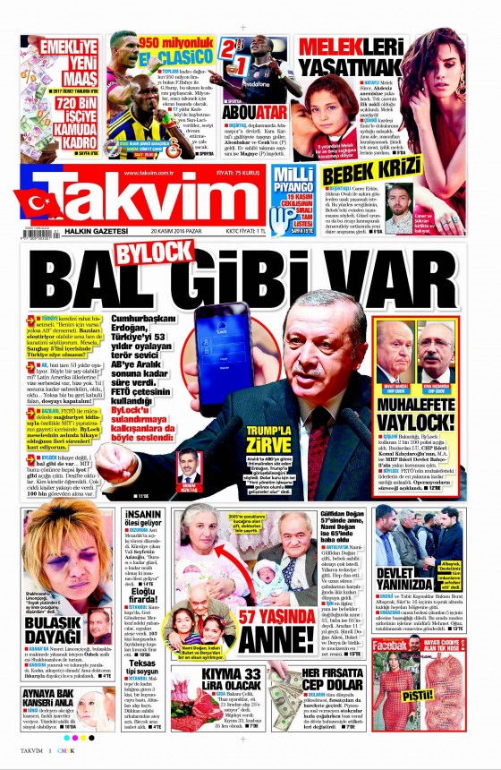 20 Kasım 2016 gazete manşetleri - 13