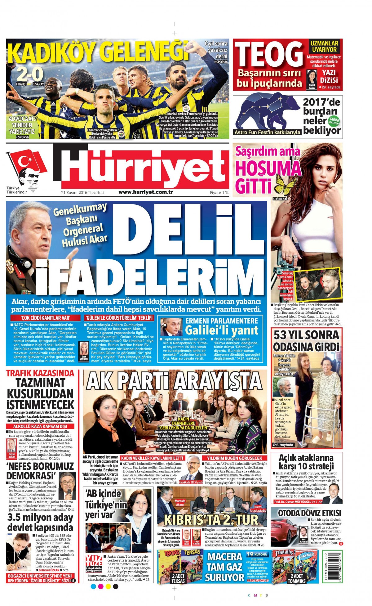 21 Kasım 2016 gazete manşetleri - 791
