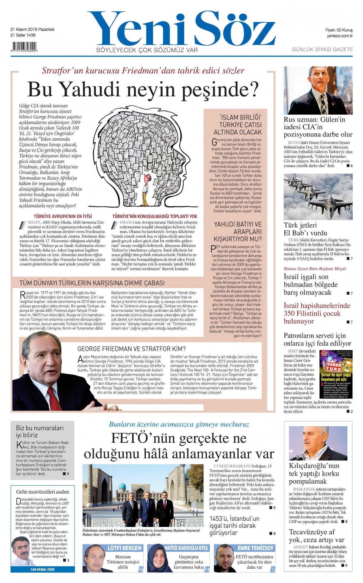 21 Kasım 2016 gazete manşetleri - 897